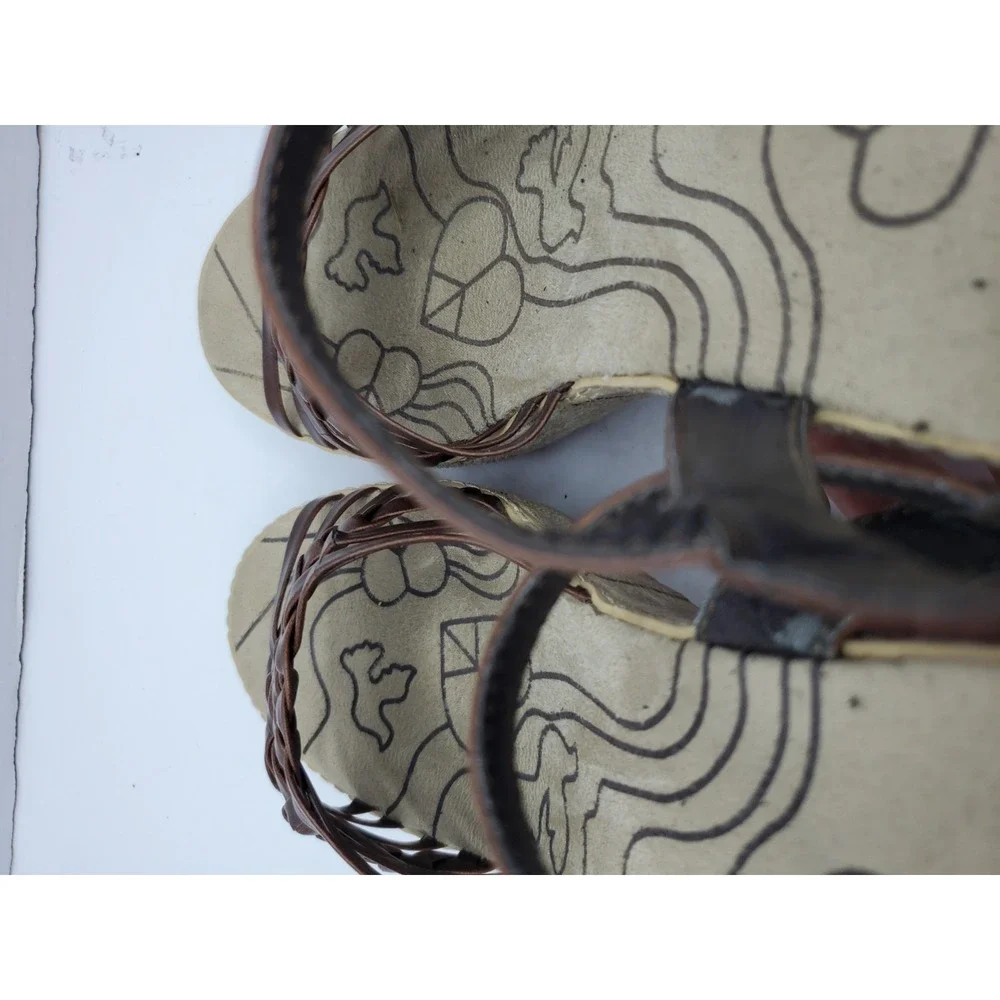 Union Bay Sandals Women 8.5 Brown Strappy Casual Wedge Heels Fast Shipping
